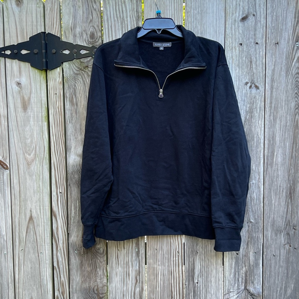 Slate and Stone Black 1/4 zip Pullover Zip Shirt size XL